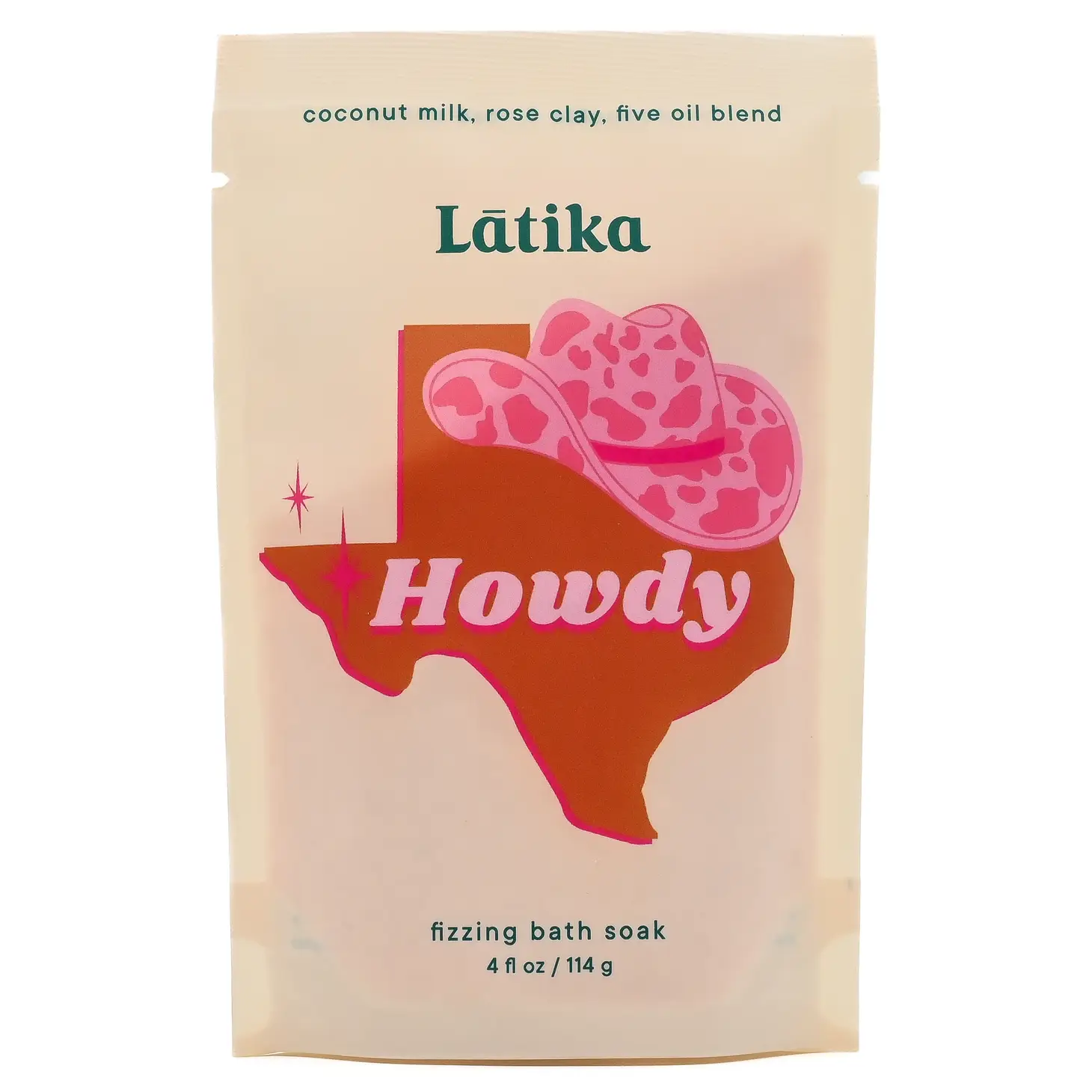 Fizzing Bath Soak with Coconut Milk, Rose Clay and Oil Blend